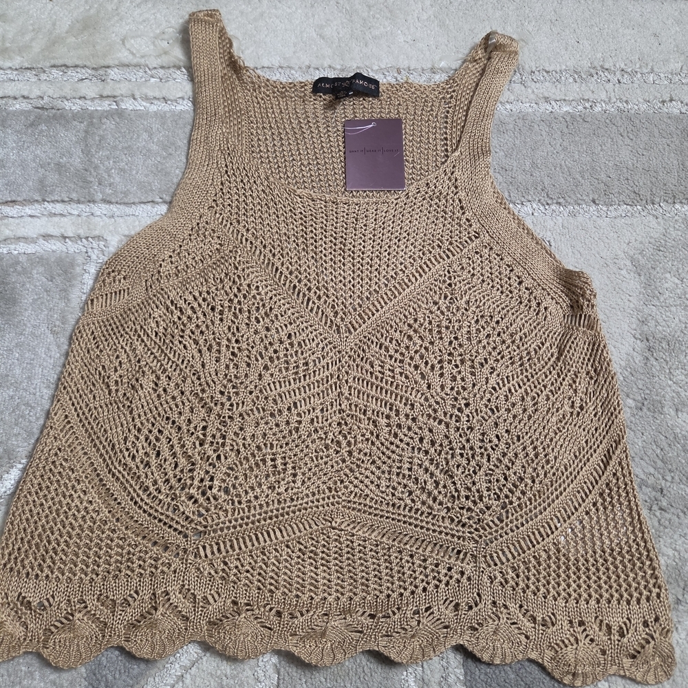 Beige Crochet Tank Top - A New Day